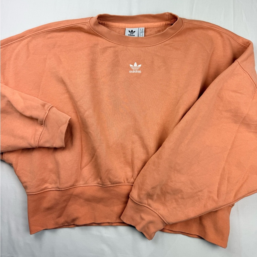 Adidas Women's Coral orange Crew Neck Sweater size XS